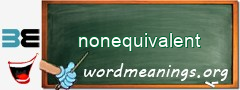 WordMeaning blackboard for nonequivalent